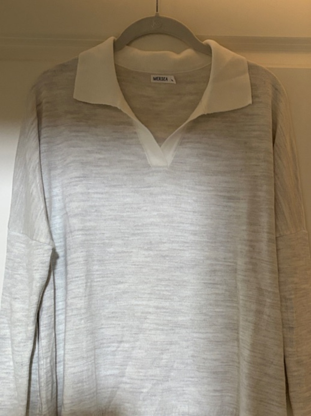 Mersea Cream Collared Scoop-Neck Women's Sweater